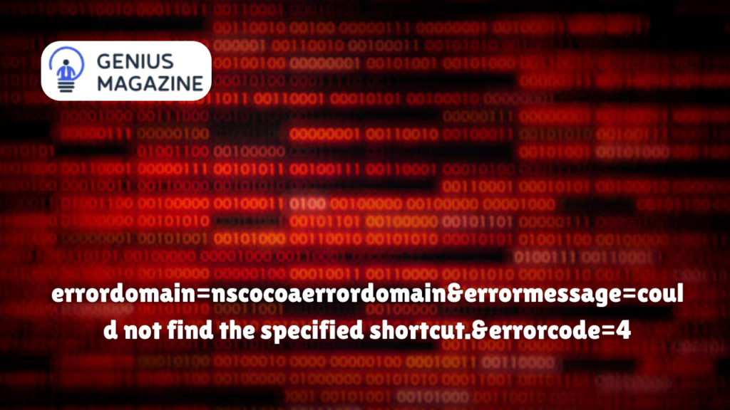 errordomain=nscocoaerrordomain&errormessage=could not find the specified shortcut.&errorcode=4