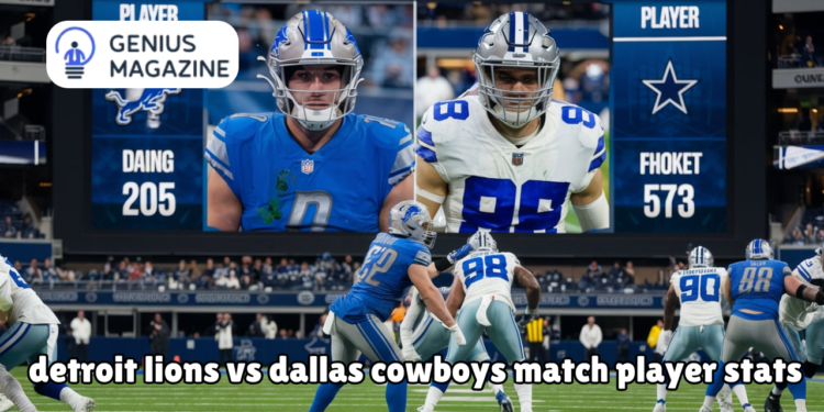 detroit lions vs dallas cowboys match player stats