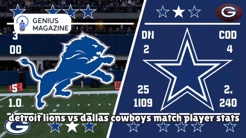 detroit lions vs dallas cowboys match player stats